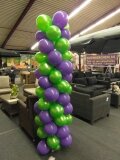 ballon pilaar 2m. groen/paars