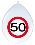 ballon verkeersbord 50 8 stuks